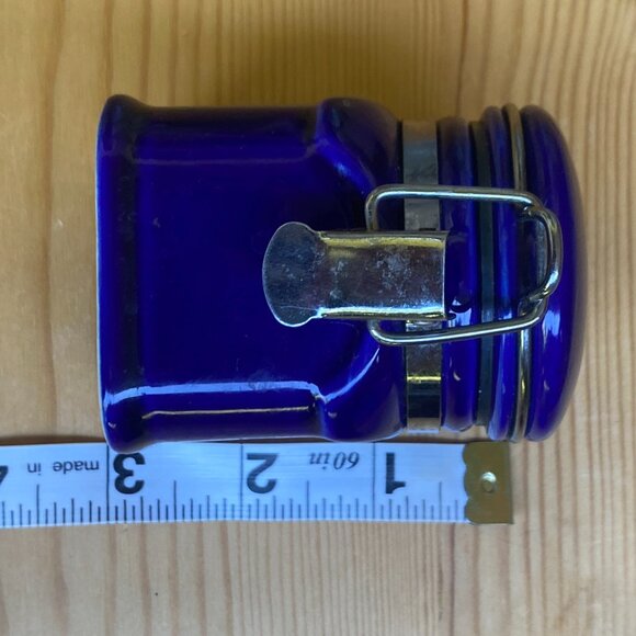 101 (VHD) Vintage. Colbalt Blue. Ceramic Apothecary Canisters. Pair. Rare Find. - Picture 7 of 7